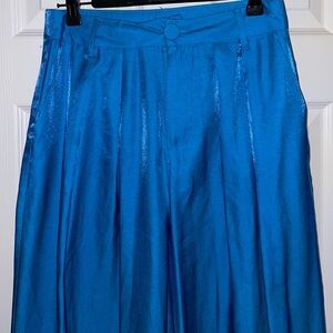 Metallic Blue Nasty Gal Wide Leg Trouser